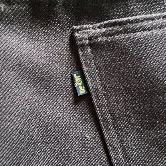 Vintage Levi's chocolatebrown polyester twill pants (Style 698M/66475-4) W38 L32 - Picture 4 of 6